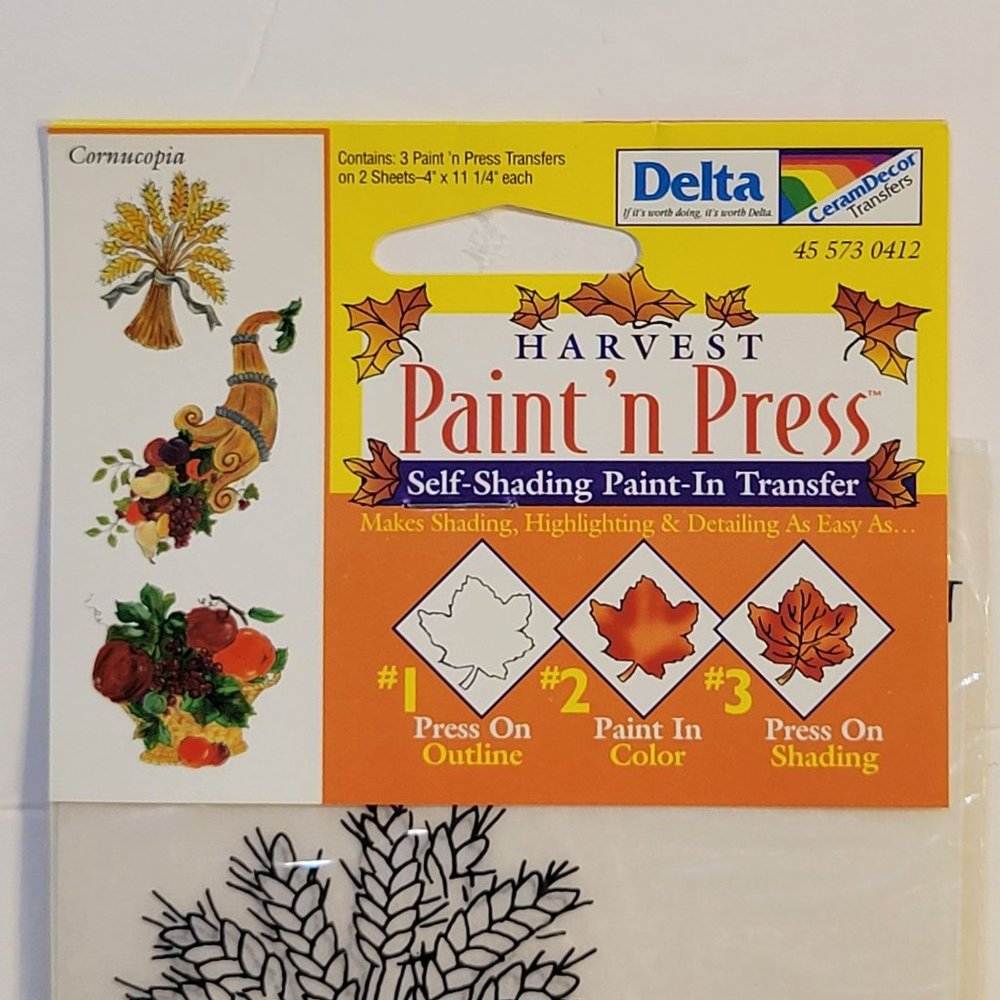 NEW Delta Paint 'n‎ Press Harvest Fall Autumn Crafts Transfers Shading Lot Of 6